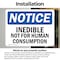 Signmission Inedible Not For Human Consumption, 10 in W x Rectangle, Vinyl Decal OS-2PACK-NS-D-710-L-13695 - alternate 2
